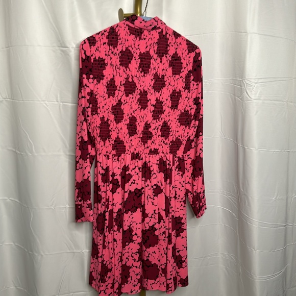 Kate Spade Long Sleeve Shirt Dress Pink Clusters - Picture 3 of 7